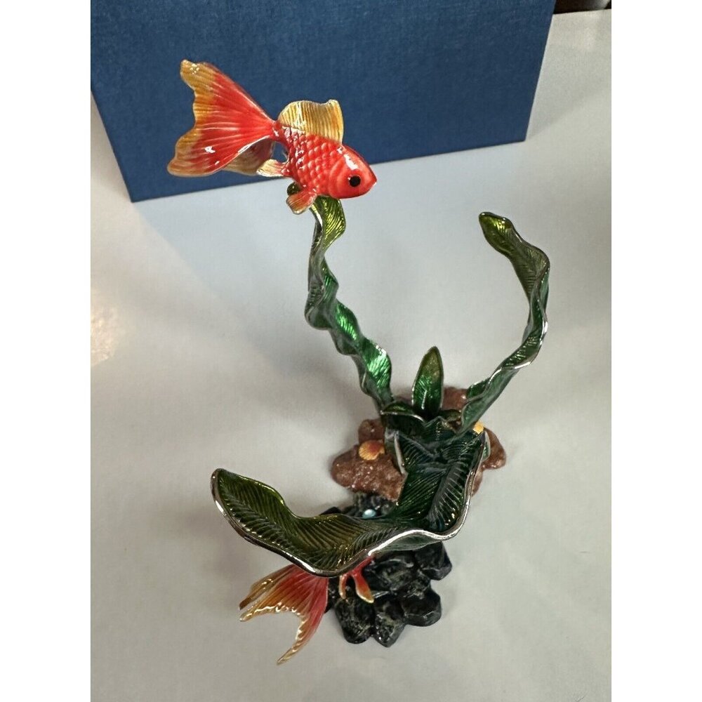 $178 Jere Goldfish Fish & Reef Wine Bottle Holder, Luxury Barware - Picture 4 of 10
